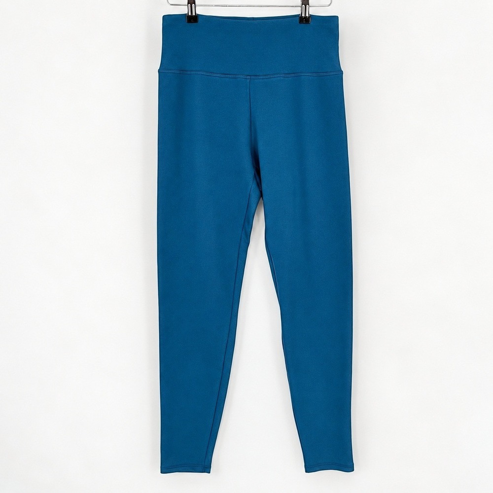Eileen Fisher Atlan Blue Brushed Terry High Waist Ankle Leggings Retail 108 NWT